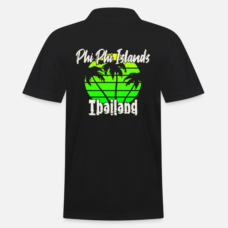 Phi Phi Islands Thailand - Männer Poloshirt - Schwarz