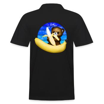 Der Bär und die Riesenbanane - Männer Poloshirt - Schwarz - Hinten - Kai (181cm)
