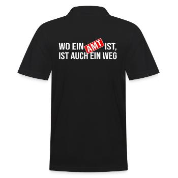 arbeitslos arbeitsamt hartz amt - Männer Poloshirt - Schwarz - Hinten - Kai (181cm)