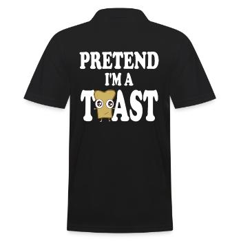 Pretend i'm a Toast - Men's Polo Shirt - black - Back - Kai (181cm)