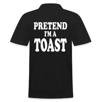 Pretend i'm a Toast - Men's Polo Shirt - black - Back - Kai (181cm)
