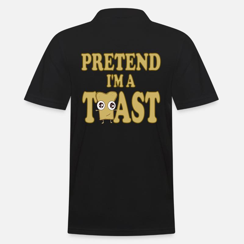 Pretend i'm a Toast - Männer Poloshirt - Schwarz