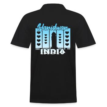 Haridwar India Sonnenuntergang - Männer Poloshirt - Schwarz - Hinten - Kai (181cm)