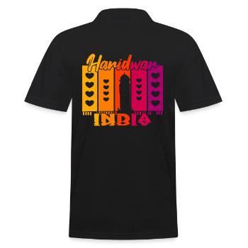 Haridwar India Sonnenuntergang - Männer Poloshirt - Schwarz - Hinten - Kai (181cm)