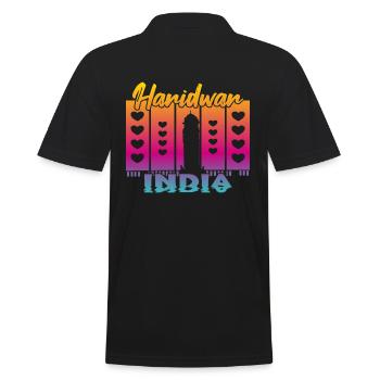 Haridwar India Sonnenuntergang - Männer Poloshirt - Schwarz - Hinten - Kai (181cm)