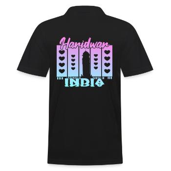 Haridwar India Sonnenuntergang - Männer Poloshirt - Schwarz - Hinten - Kai (181cm)