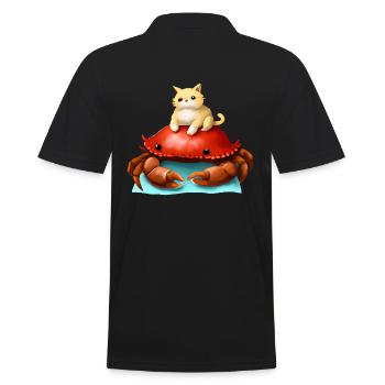 Bébé chat sur crabe - Polo Homme - noir - Dos - Kai (181cm)