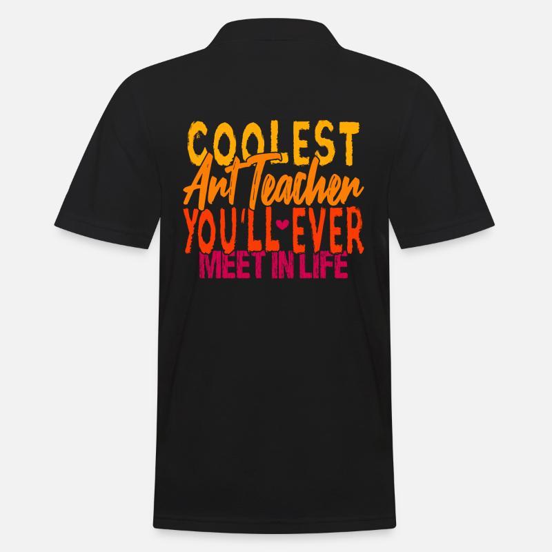 Der coolste Kunstlehrer - Männer Poloshirt - Schwarz
