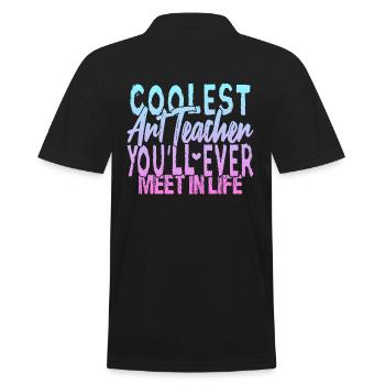 Der coolste Kunstlehrer - Männer Poloshirt - Schwarz - Hinten - Kai (181cm)