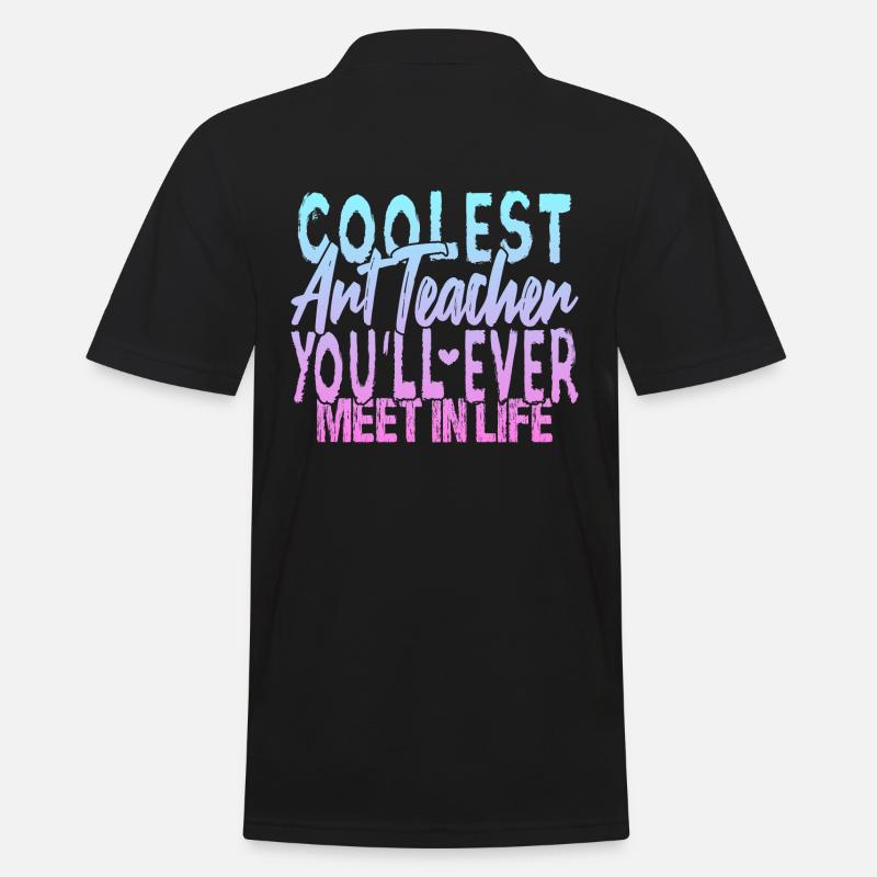Der coolste Kunstlehrer - Männer Poloshirt - Schwarz