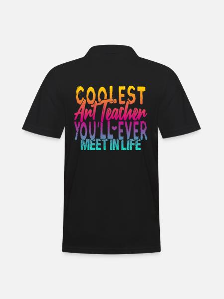 Der coolste Kunstlehrer - Männer Poloshirt - Schwarz