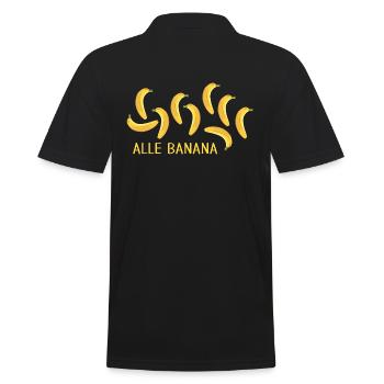 vegetarier bio vegetarisch vegan "Banana Banane" - Männer Poloshirt - Schwarz - Hinten - Kai (181cm)