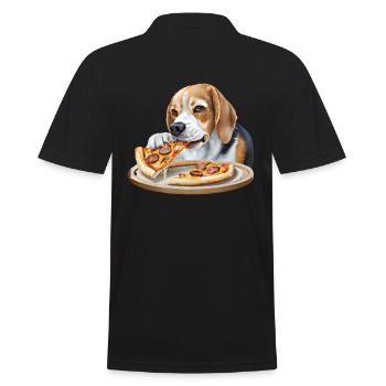 Beagle amateur de pizza - Polo Homme - noir - Dos - Kai (181cm)