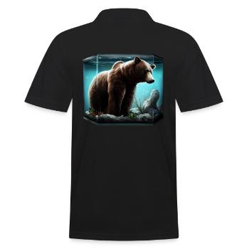 Ours dans l’aquarium - Polo Homme - noir - Dos - Kai (181cm)