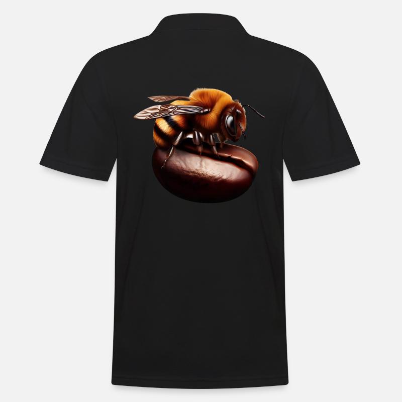 Bienen Kaffee - Männer Poloshirt - Schwarz