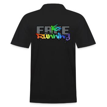 freerunning cityparkour PARKOUR freerun-rainbow - Men's Polo Shirt - black - Back - Kai (181cm)