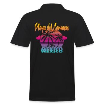 Playa Del Carmen Mexico - Männer Poloshirt - Schwarz - Hinten - Kai (181cm)