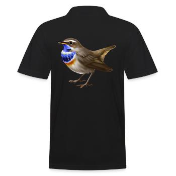 Bluethroat Bird - Men's Polo Shirt - black - Back - Kai (181cm)