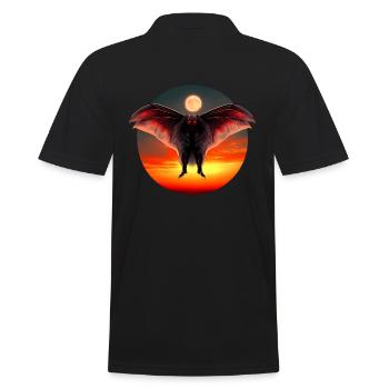 Mothman at sunset - Men's Polo Shirt - black - Back - Kai (181cm)