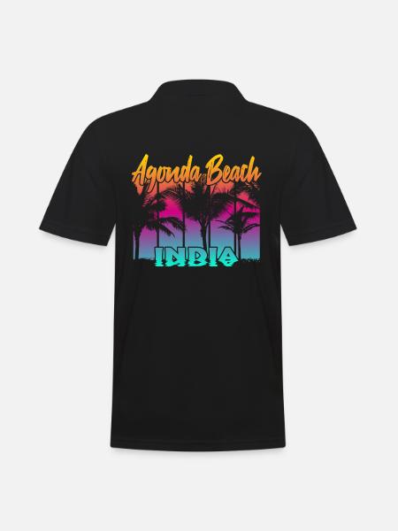 Agonda Beach India - Männer Poloshirt - Schwarz