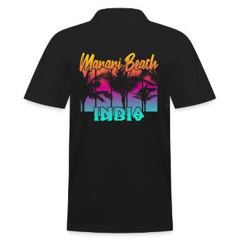 Marari Beach India - Männer Poloshirt - Schwarz - Hinten - Kai (181cm)