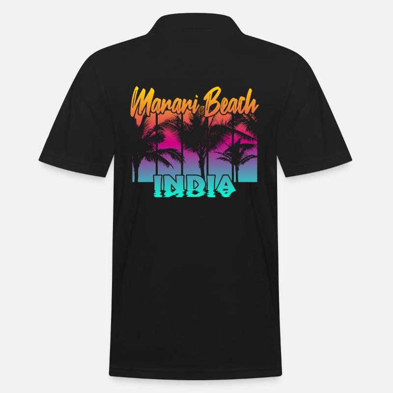 Marari Beach India - Männer Poloshirt - Schwarz