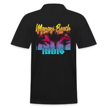 Marari Beach India - Männer Poloshirt - Schwarz - Hinten - Kai (181cm)