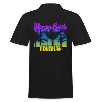 Marari Beach India - Männer Poloshirt - Schwarz - Hinten - Kai (181cm)