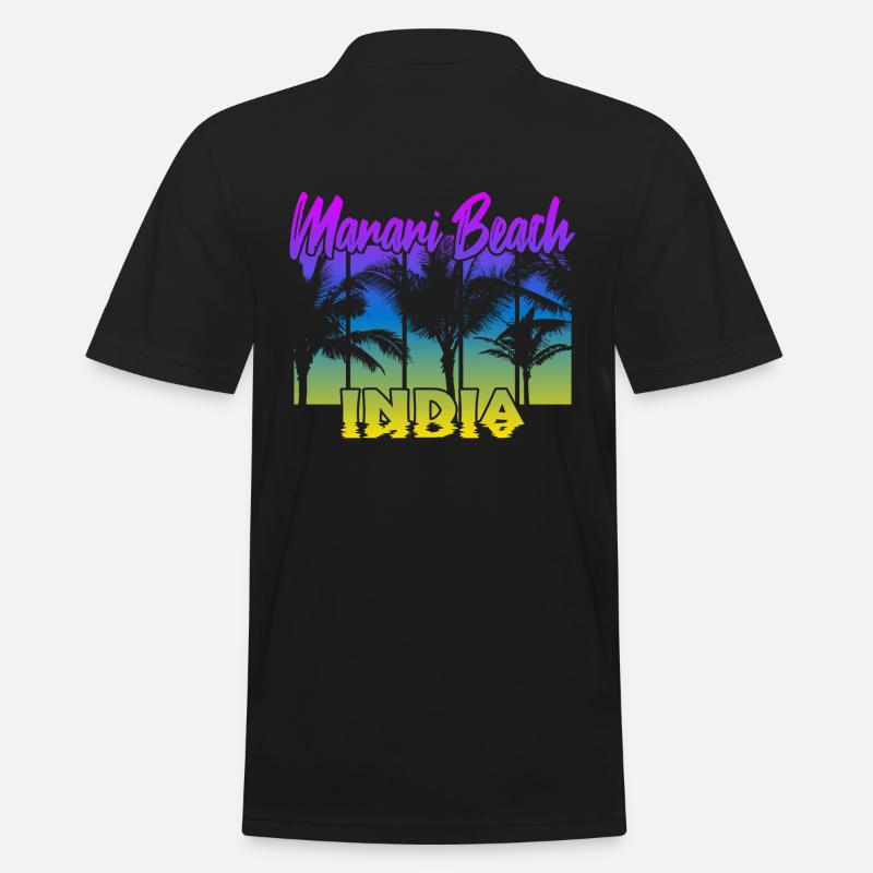 Marari Beach India - Männer Poloshirt - Schwarz