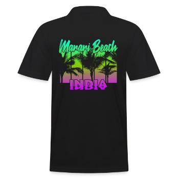 Marari Beach India - Männer Poloshirt - Schwarz - Hinten - Kai (181cm)