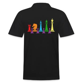 Chess Checkmate Chess Player Chess Family - Men's Polo Shirt - black - Back - Kai (181cm)