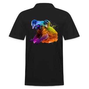 Koala in explosion of colour - Men's Polo Shirt - black - Back - Kai (181cm)