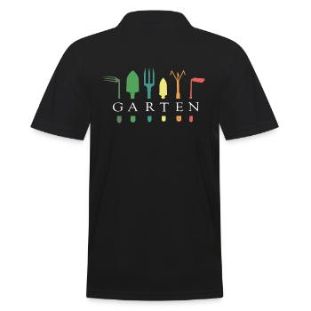 gartenfreund bunter schrebergarten gartenarbeit - Männer Poloshirt - Schwarz - Hinten - Kai (181cm)