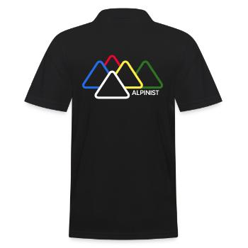 bergsteiger alpinist trade-climbing bergfex berge - Männer Poloshirt - Schwarz - Hinten - Kai (181cm)