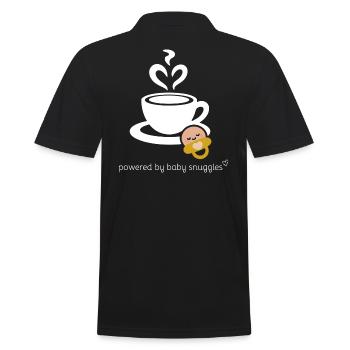 Schnuller, Kaffee & Herz Design für Mütter - Männer Poloshirt - Schwarz - Hinten - Kai (181cm)