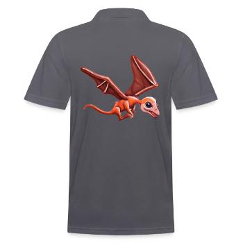 Fliegender Pterodaktylus - Männer Poloshirt - Anthrazit - Hinten - Nico (186cm)