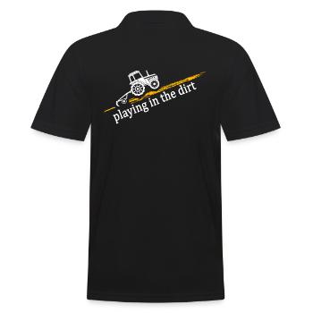 Tracteur « conducteur de tracteur sale » champ fermier - Polo Homme - noir - Dos - Kai (181cm)