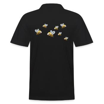 Hobbyimker und Bienenvolk Imker liebt Honig Biene - Männer Poloshirt - Schwarz - Hinten - Kai (181cm)