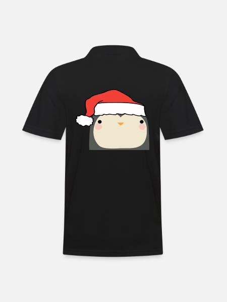 Christmas Penguin - Men's Polo Shirt - black