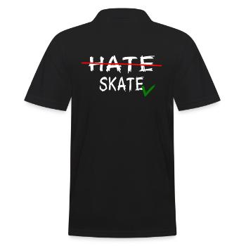 skater skateboard sk8 halfpipe skateboarder skate - Männer Poloshirt - Schwarz - Hinten - Kai (181cm)