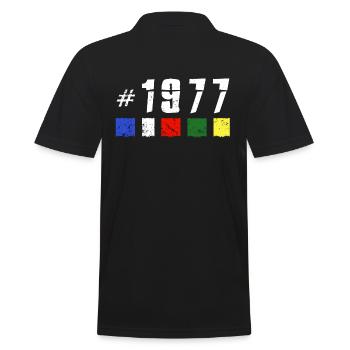 1977 retro geburtstag vintage jubiläum NEW TIBET - Männer Poloshirt - Schwarz - Hinten - Kai (181cm)