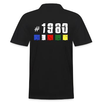 1980 retro geburtstag vintage jubiläum NEW TIBET - Männer Poloshirt - Schwarz - Hinten - Kai (181cm)