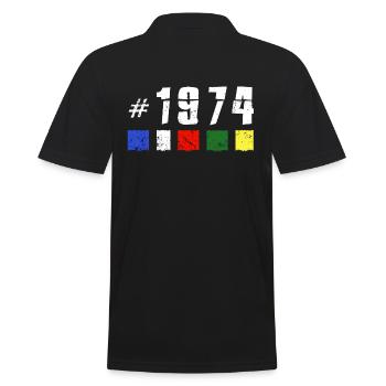 1974 birthday nepal anniversary hiking NEW TIBET - Men's Polo Shirt - black - Back - Kai (181cm)