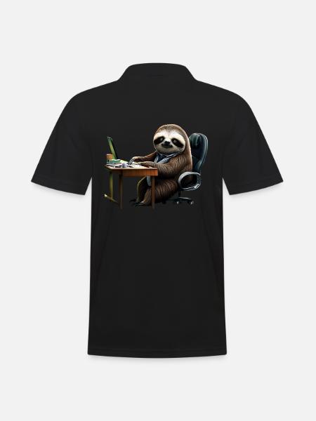 Office Sloth - Men's Polo Shirt - black