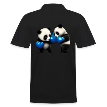 Fighting Panda Bears - Men's Polo Shirt - black - Back - Kai (181cm)