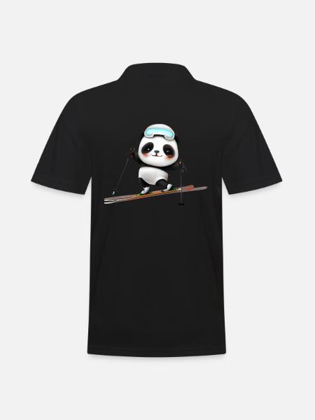 Ski Panda - Men's Polo Shirt - black