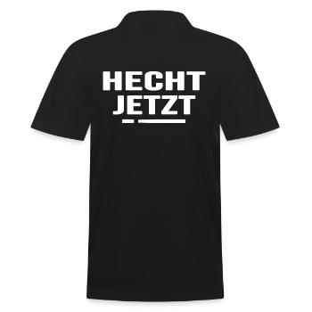 Hecht angeln Angelschein Anglerlatein Angler - Männer Poloshirt - Schwarz - Hinten - Kai (181cm)