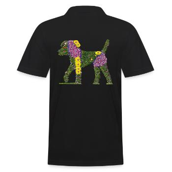 Beau chien de fleurs - Polo Homme - noir - Dos - Kai (181cm)