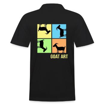 Goat popart Goat pulling posture "goat-art" - Men's Polo Shirt - black - Back - Kai (181cm)