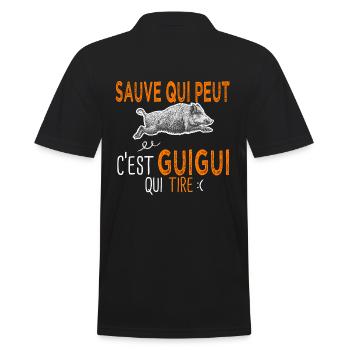 c'est guigui qui tire Humour Chasseur Guillaume - Polo Homme - noir - Dos - Kai (181cm)